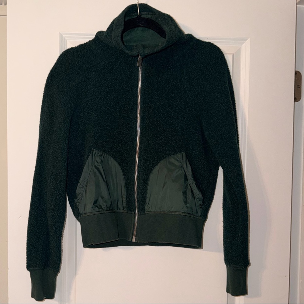 Lululemon Forest Green Fleece Bomber Jacket